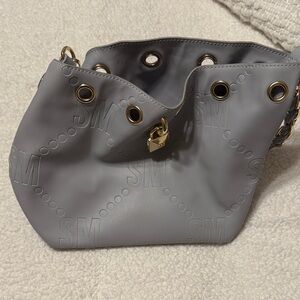 Steve Madden Gray Shoulder Bag with Gold Accents